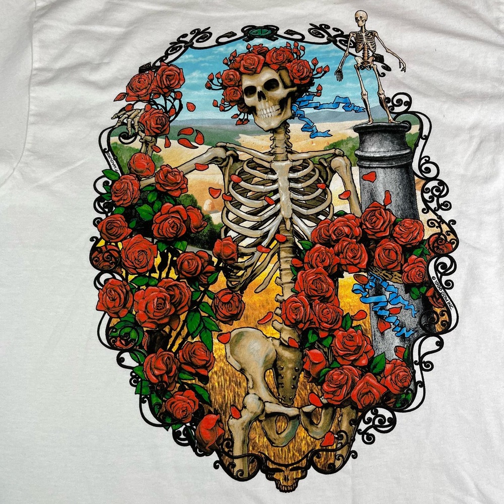 Liquid Blue White Grateful Dead Rock Band Signed P. Maguire Men’s Sz L New View 2